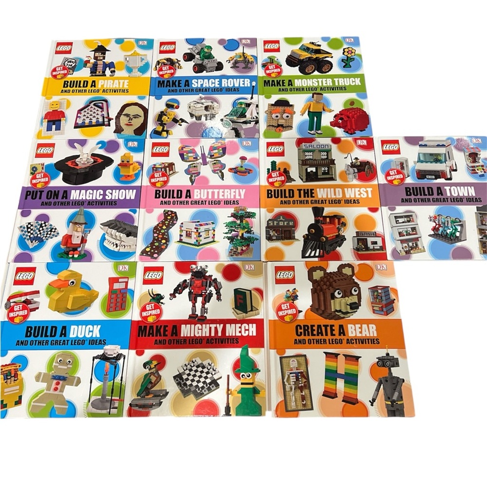 LEGO hardback activity books titled "The LEGO Ideas Collection set of 10 books